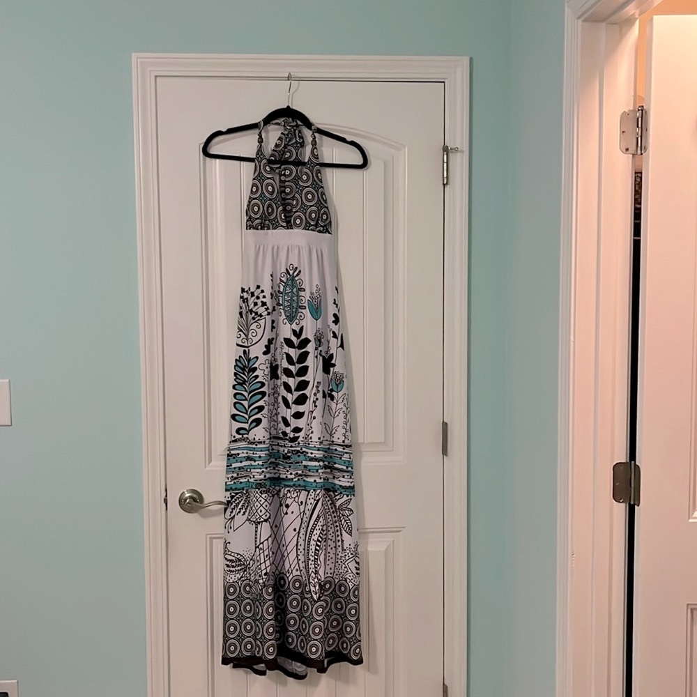 Late 90’s/early 2000’s halter dress with bra pads